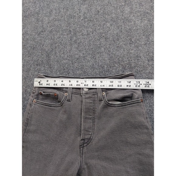 Levis Wedgie Straight Jeans Womens 27x28 Gray Stretch Mid Rise Denim - Picture 10 of 13